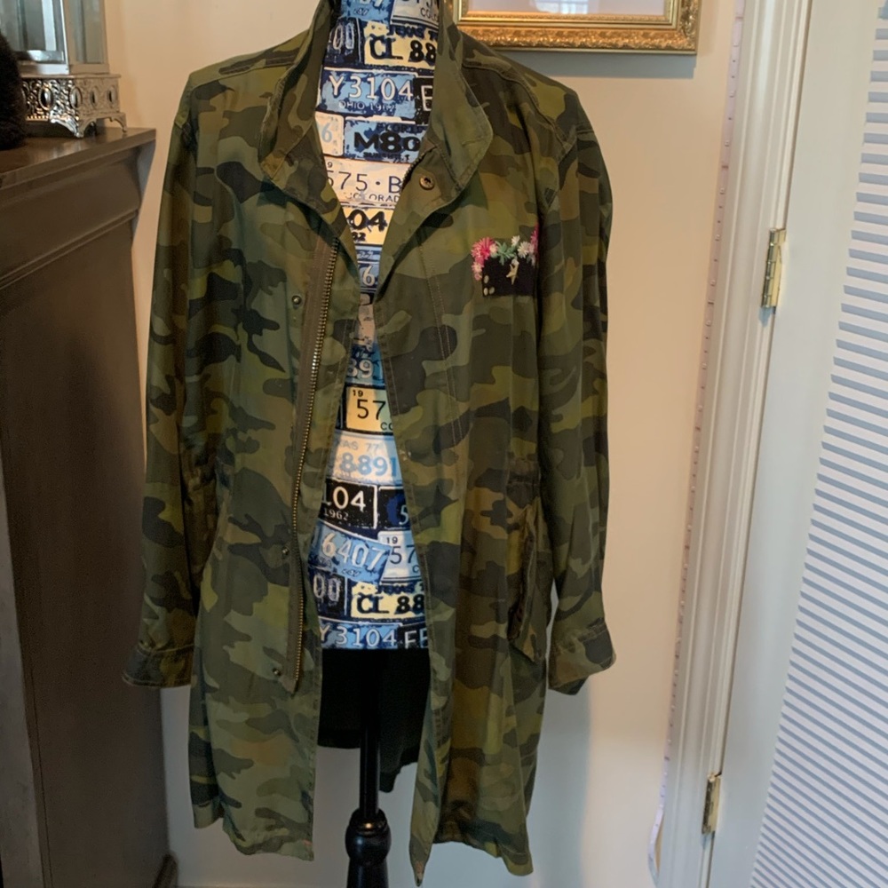 Camo floral military jacket